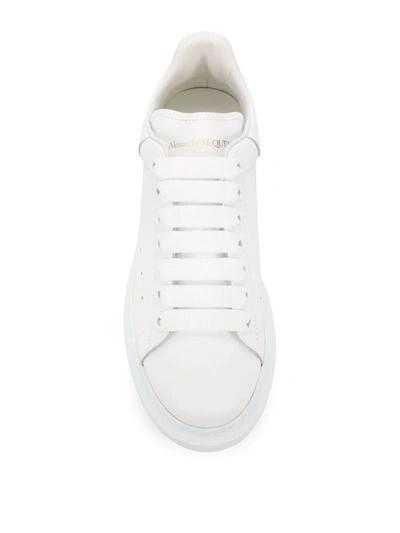 Alexander Mcqueen Leather Exaggerated-sole Sneakers In White