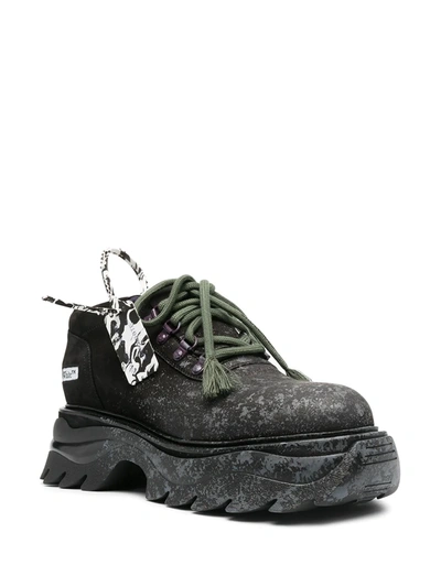 Off-white Leather Platform Sneakers In Black