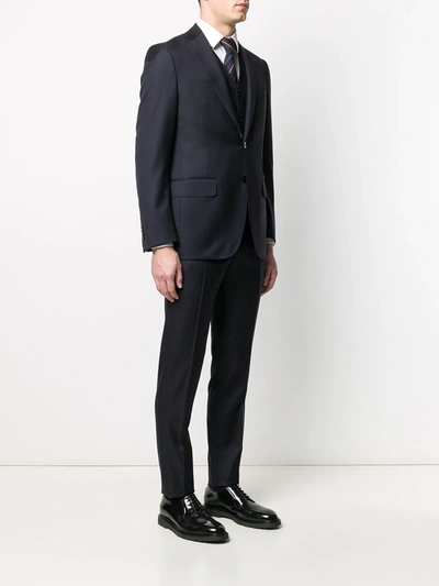 Shop Dell'oglio Fitted Two Piece Suit In Blue