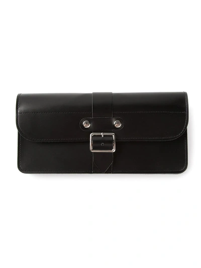 Shop Comme Des Garçons Buckled Leather Wallet In Black