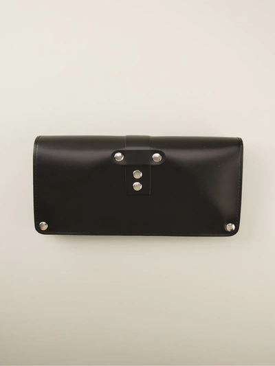 Shop Comme Des Garçons Buckled Leather Wallet In Black