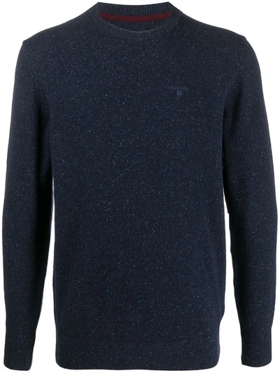 Shop Barbour Embroidered Logo Jumper In Blue