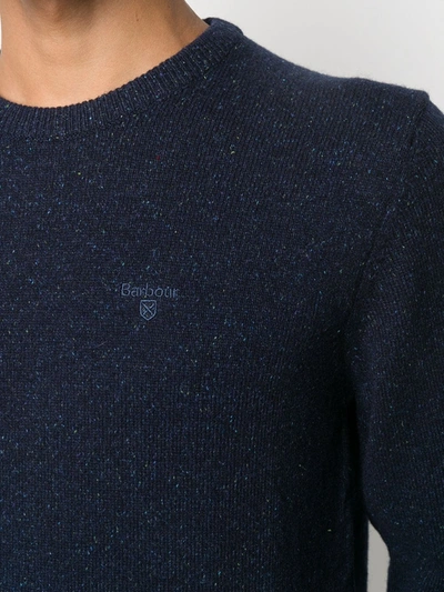 Shop Barbour Embroidered Logo Jumper In Blue