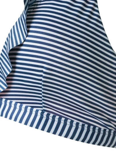 Duskii Ruffled Striped Triangle Bikini Top In Multicolour