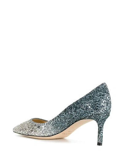 Shop Jimmy Choo Romy 60 Glitter Pumps In Metallic ,blue