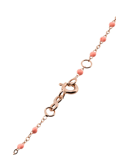 Gigi Clozeau 18kt Rose Gold Classic Gigi North Star Salmon Pink And Diamond Beaded Bracelet In Pink