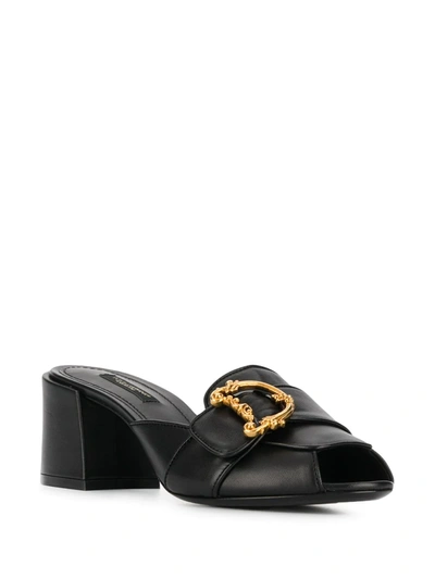 Shop Dolce & Gabbana Barocco 60mm Slip-on Sandals In Black
