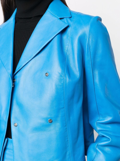 Ferragamo Notched-lapel Long-sleeve Jacket In 蓝色
