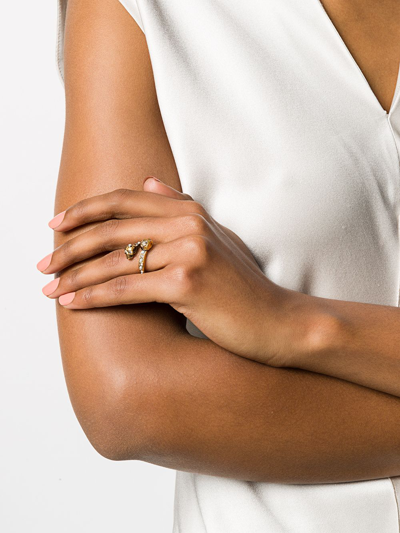 Alexander Mcqueen Wrap-around Skull Ring In Gold