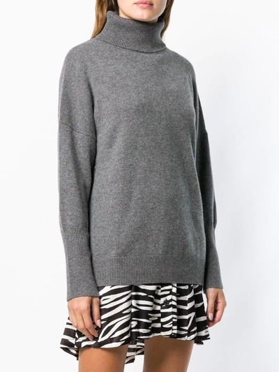 Chinti & Parker Funnel Neck Cashmere Jumper In Grey