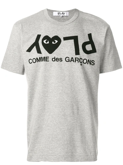 Comme Des Garçons Play Comme Des Garcons Play Womens Grey Reverse Logo-print Cotton-jersey T-shirt In Grey