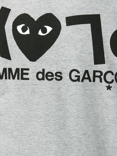 Comme Des Garçons Play Comme Des Garcons Play Womens Grey Reverse Logo-print Cotton-jersey T-shirt In Grey