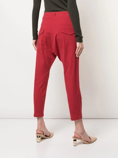 Shop Nili Lotan Cropped Tailored Trousers In Red