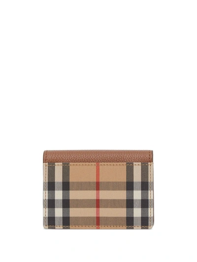 Shop Burberry Vintage Check Card Case In Brown ,neutral