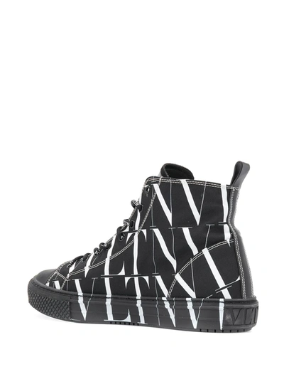 Shop Valentino Vltn High-top Sneakers In Black