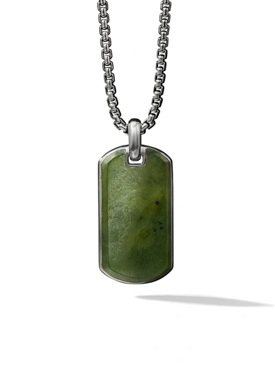 Shop David Yurman Exotic Stone Nephrite Jade 35mm Tag In Ssbnj
