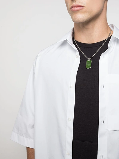 David Yurman Exotic Stone Nephrite Jade 35mm Tag In Ssbnj