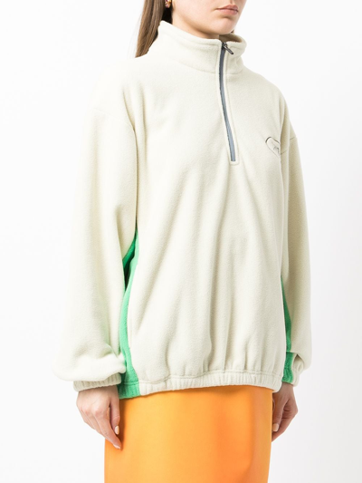 7 Days Active Womens Pistachio Creme/ Ig Logo-embroidered Fleece Sweatshirt M In Nude