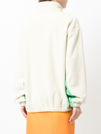 7 Days Active Womens Pistachio Creme/ Ig Logo-embroidered Fleece Sweatshirt M In Nude