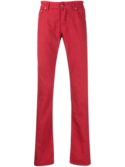 Shop Jacob Cohen J622 Pocket Square Jeans In Red