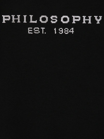 Shop Philosophy Di Lorenzo Serafini Logo Embroidered Puff Sleeves Sweatshirt In Black