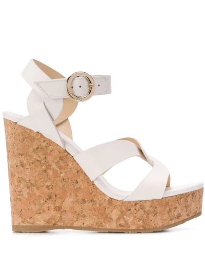 Shop Jimmy Choo Aleili 120 Sandals In White