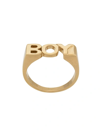 Shop Maria Black Boy Ring In Gold