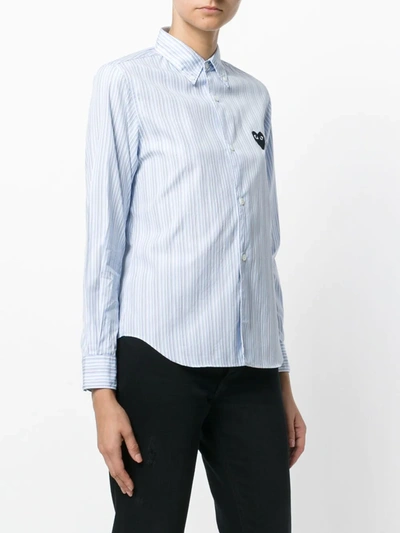 Comme Des Garçons Play Comme Des Garcons Play Broad Stripe Cotton Button Down In Blue In Blue