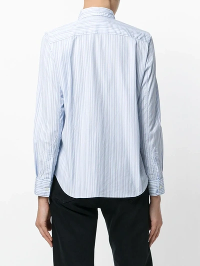 Comme Des Garçons Play Comme Des Garcons Play Broad Stripe Cotton Button Down In Blue In Blue