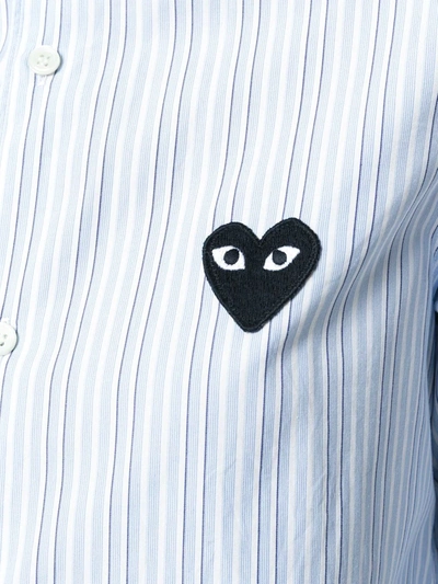 Comme Des Garçons Play Comme Des Garcons Play Broad Stripe Cotton Button Down In Blue In Blue