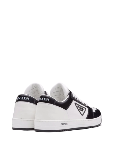 Shop Prada District Low-top Leather Sneakers In White