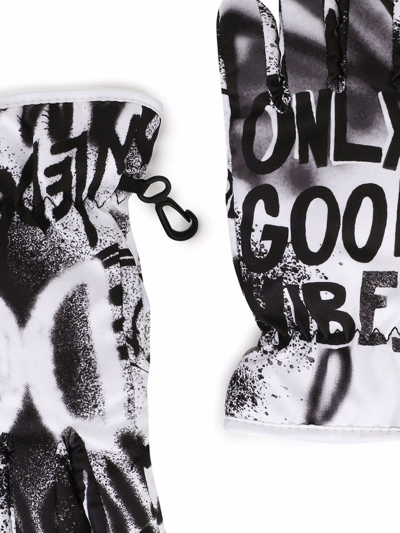 Shop Dolce & Gabbana Spray-paint Logo-print Gloves In Black