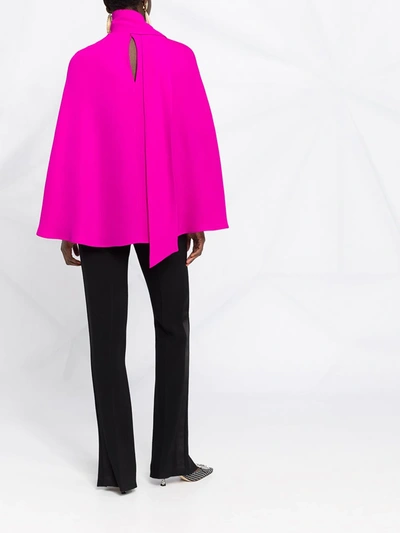 Shop Valentino Cady Couture Cape Top In Pink