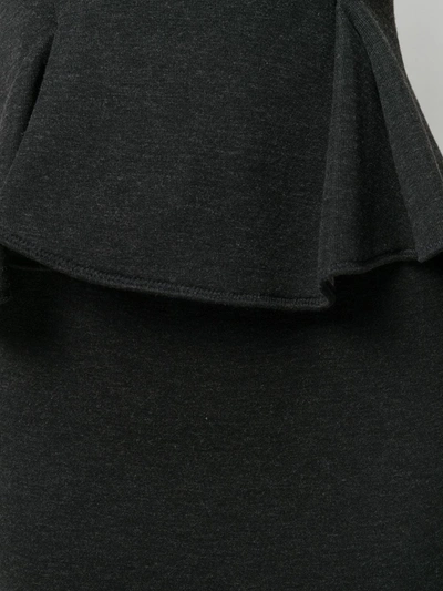 Pre-owned Lanvin 2014 Peplum Waist Dress In Grey