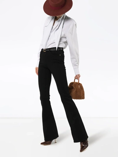 Frame Le Forever Karlie Flare High-rise Jeans In Black