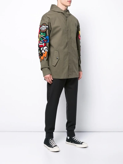 Haculla Hacmania Patch Hooded Coat In Green