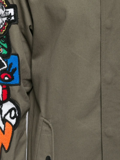 Haculla Hacmania Patch Hooded Coat In Green