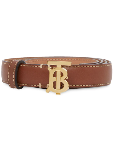 Shop Burberry Monogram Motif Buckle Belt In Brown