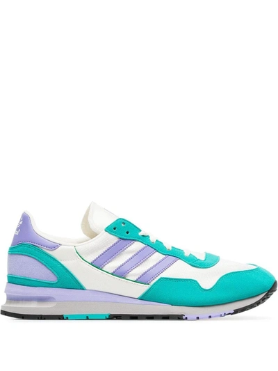 Shop Adidas Originals White, Green And Lilac Lowertree Spzl Sneakers