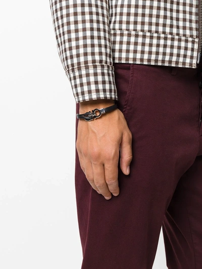 Ferragamo Double Gancio Bracelet In Black