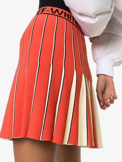 Off-white Swans Collegiate Cheerleader Skirt In Red