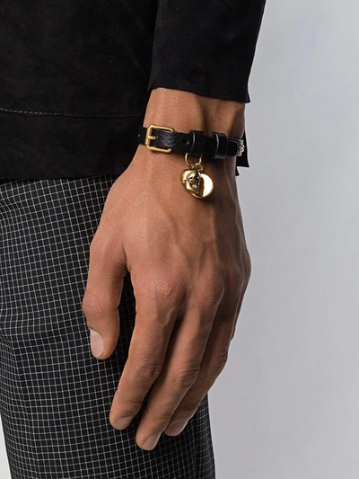 Shop Alexander Mcqueen Belt Style Bracelet In Black