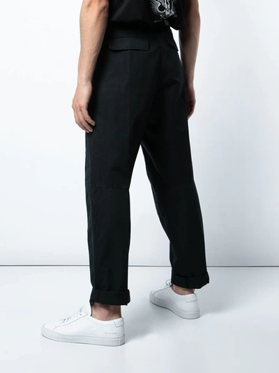 Shop Givenchy Belted Straight-leg Trousers In Black