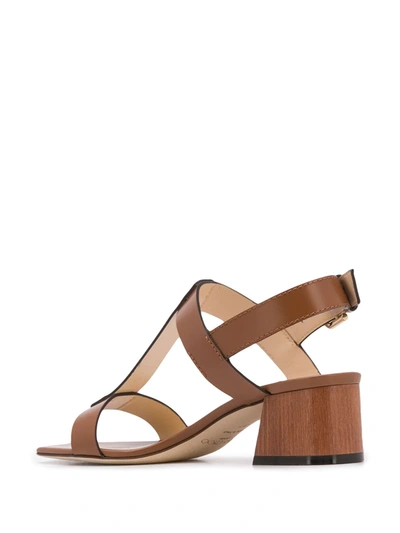 Shop Jimmy Choo Jin 45 Leather Sandals In Brown