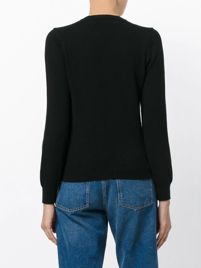 Shop Comme Des Garçons Play V-neck Heart Logo Sweater In Black