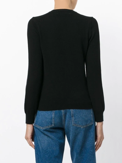 Comme Des Garçons Play Black & White Heart Patch V-neck Sweater