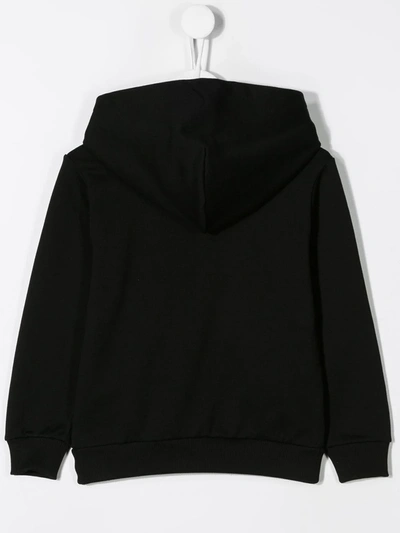 Shop Dolce & Gabbana Logo-embroidered Cotton Hoodie In Black