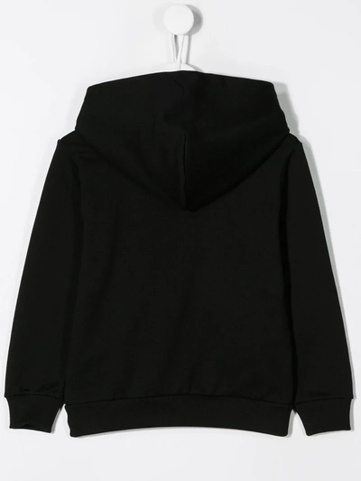 Dolce & Gabbana Logo Embroidered Cotton Sweatshirt In Black