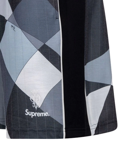 Supreme X Emilio Pucci Fantasia-print Track Shorts In Black