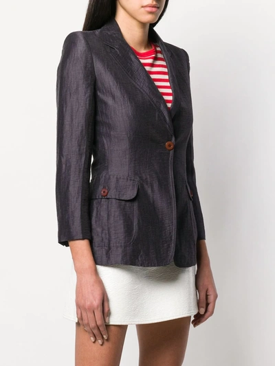 Pre-owned Moschino Vintage Single Button Blazer In Blue